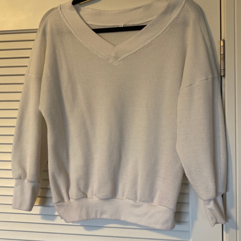Waffleknit light weight sweatshirt
